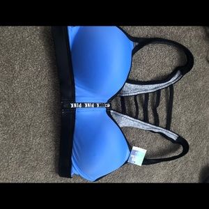 Pink caged back sport bras